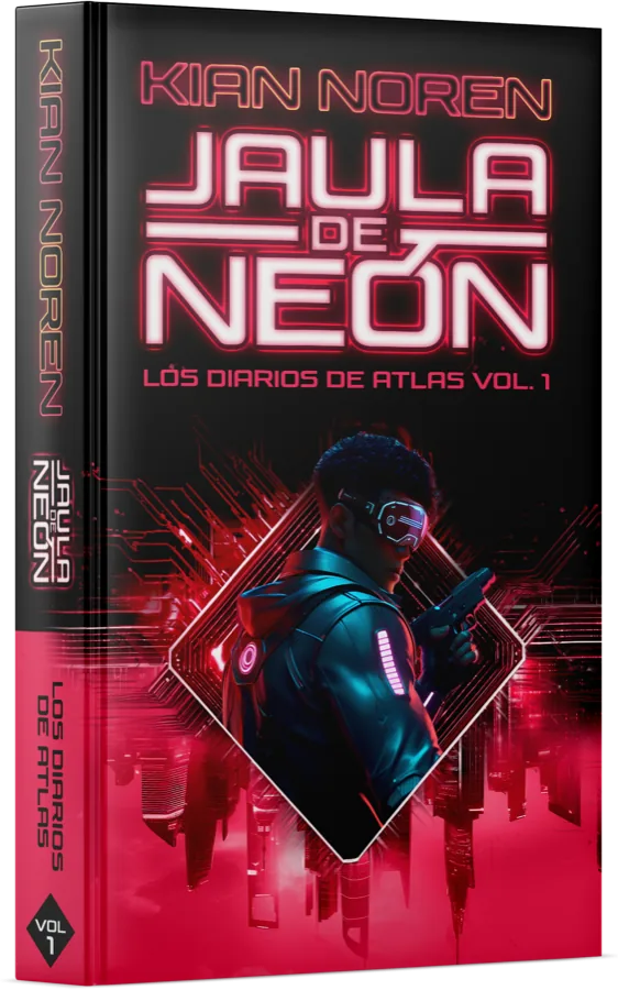 Spanish-language mockup of Jaula de Neón