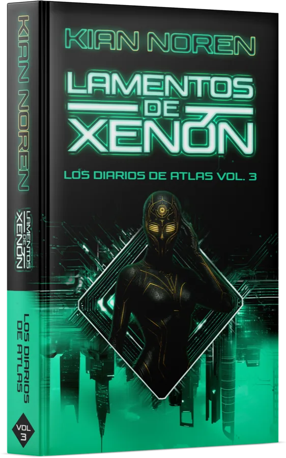 Spanish-language mockup of Lamentos de Xenón