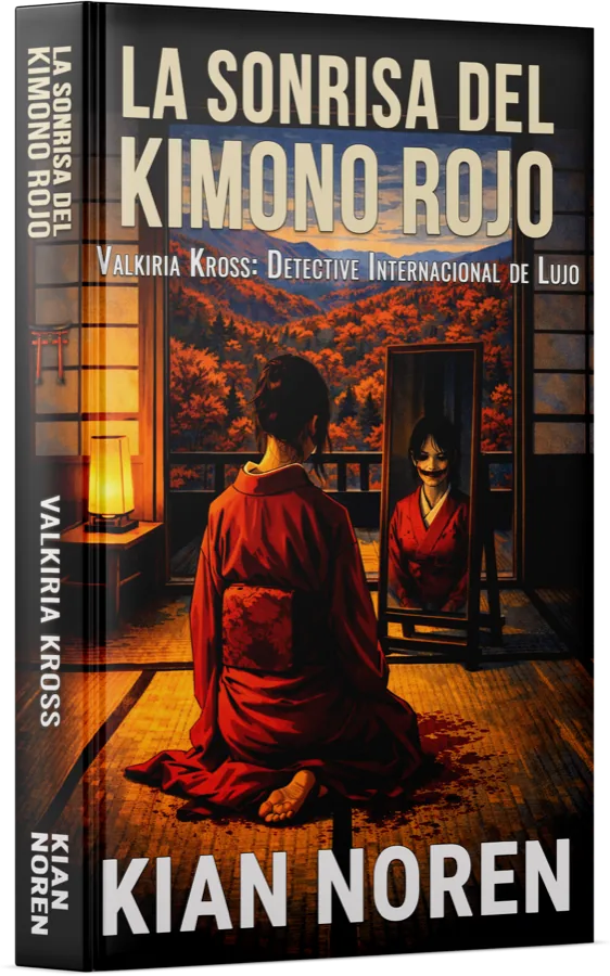 Spanish-language mockup of La Sonrisa del Kimono Rojo
