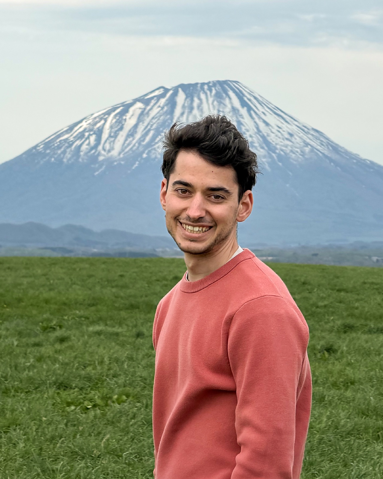 Kian Noren in front of Mount Yotei